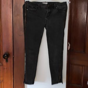 Free people black side zip up jeans